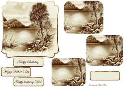 Vintage River Scene