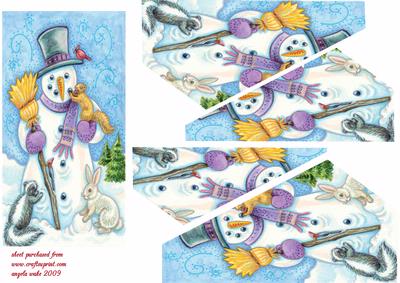 Snowman with His Friends