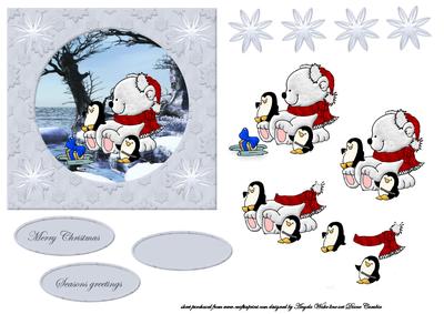 Bear and Penguins Fishing