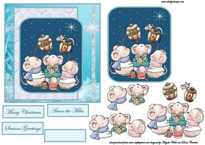 Mice Carols Singers Wish You a Happy Christmas