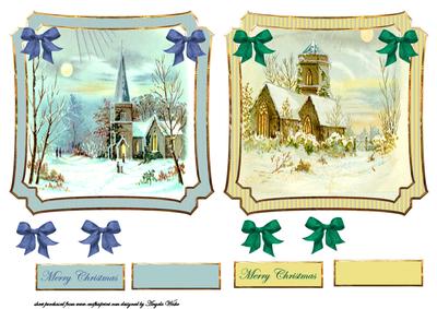 Vintage Church Scene Toppers