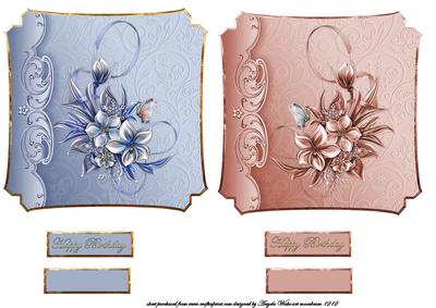 Blue and Pink Floral Toppers