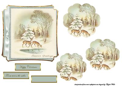 Vintage Deer Card Front