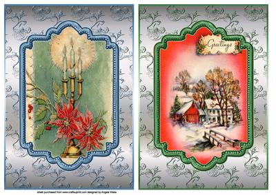 Poinsettias and Village Card Fronts