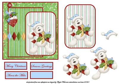 Candy Cane Christmas Bear