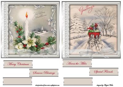 Vintage Scene Lace Framed Card Fronts