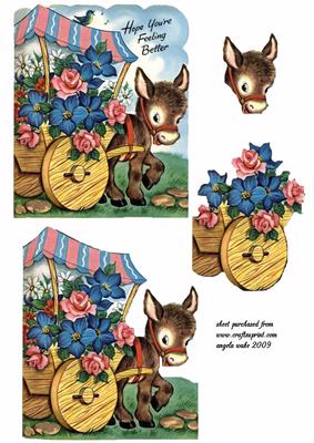Pony and Cart with Flowers