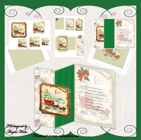 Vintage Christmas Cheer Fold Back Card