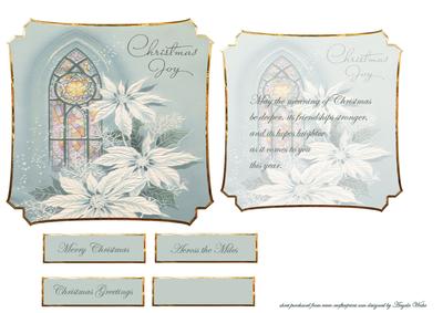 Church Window and White Poinsettias