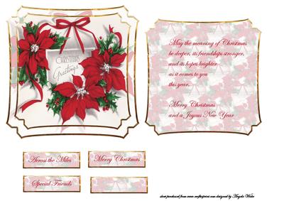 Red Poinsettias Card Front