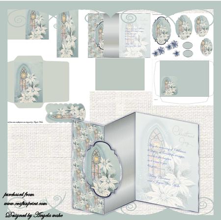 Church Window No Hole Fold Back Card