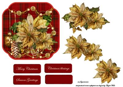 Gold Poinsettias and Baubles