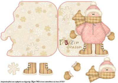 Christmas Snow Kid Shaped Card