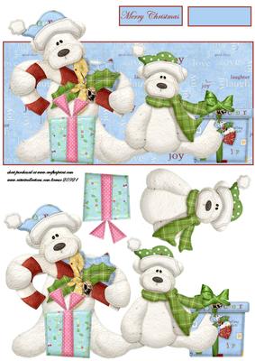 Christmas Teddy Bears Over the Edge