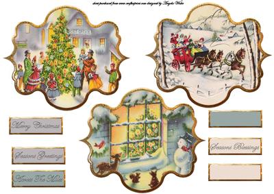 Three Vintage Christmas Toppers