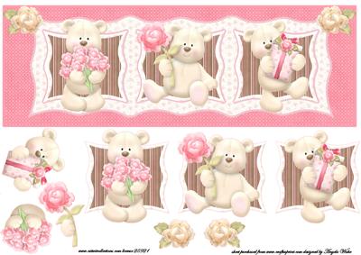 Teddy Bears Gifts and Flowers Dl Card Front