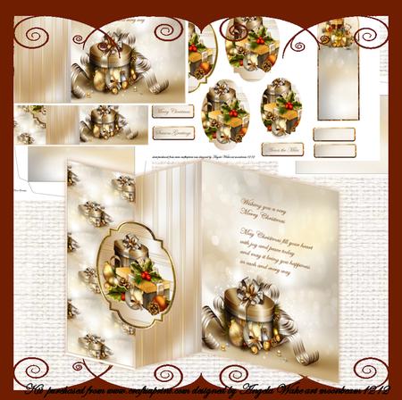 Baubles Gifts and Holly Foldback Card
