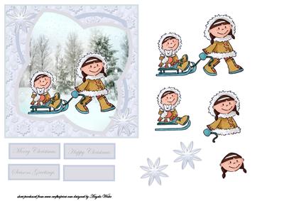 Sledge Ride in the Snow Eskimo Children