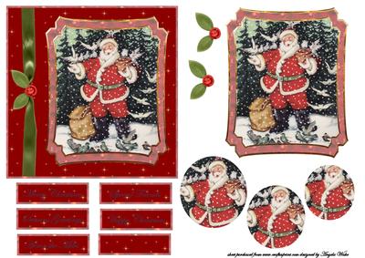 Vintage Santa Feeding the Doves