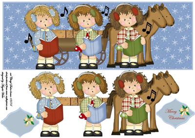 Girlie Carol Singers Dl Size Card Front