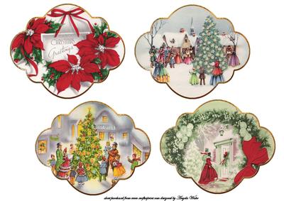 Four Vintage Christmas Scenes