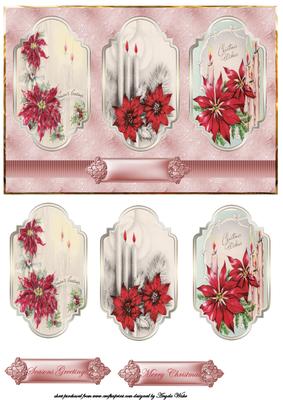 Vintage Candles and Poinsettia