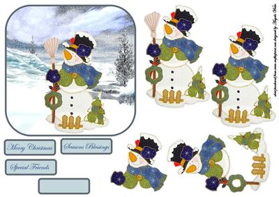 Snowman Dressed for Christmas