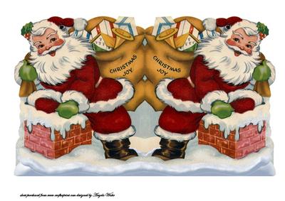 Vintage Santa Shaped Card
