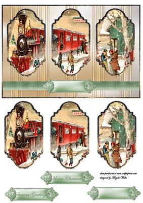 Vintage Train Station at Christmas