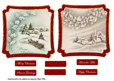 Vintage Snow Scene Toppers