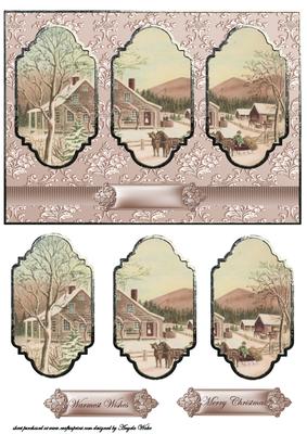 Farmhouse in Winter Panel Card