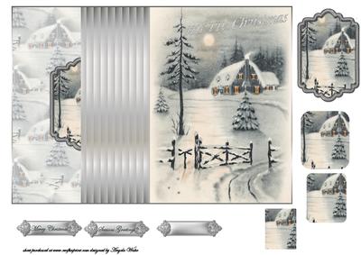 Vintage Country House No Hole Fold Back Card