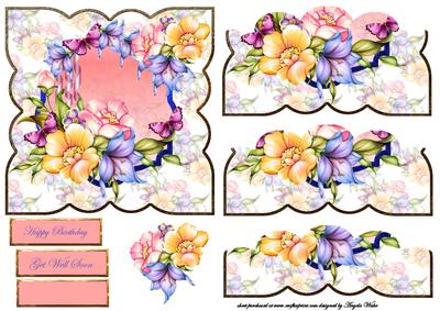Lilies and Roses Card Front and Lower Stacker