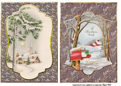 Vintage Church and Postbox Card Fronts