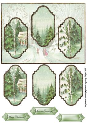 Vintage Winter Christmas Panel Card