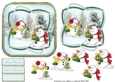 Snowman's Christmas Eve, Card Front and Decoupage