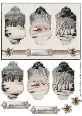 Vintage Winter Scene Panel Card