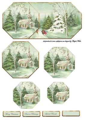 Christmas Church Service Shaped Card Front