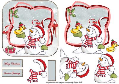 Snowman and His Bird Friend
