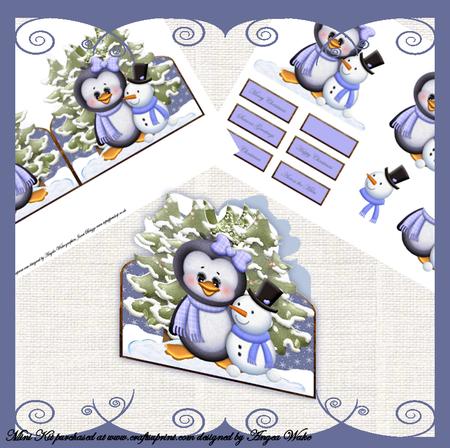 Penguin and Snowman Friends Mini Kit