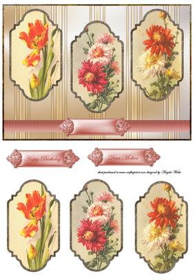Birthday Flowers Panel Card