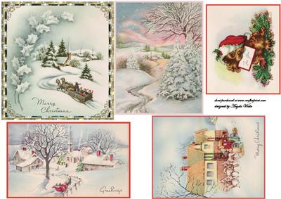 Vintage Christmas Scene Toppers