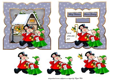 Jingle Bells Mice Night Out Frame Card