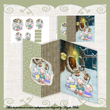 Field Mice Carol Singers No Hole Foldback Card