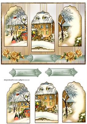 Vintage Christmas Panel Card