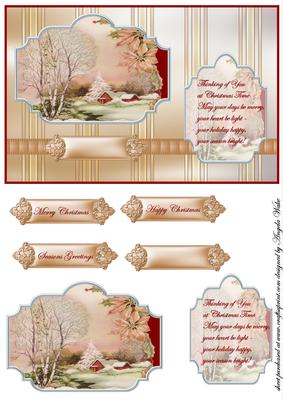 Vintage Christmas Country Scene