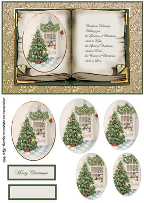 Vintage Christmas Tree Card Front