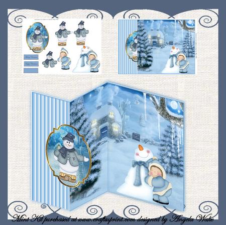 Snowman No Hole Foldback Card Mini Kit
