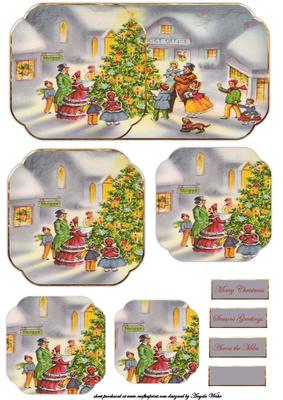 Village Carols and Christmas Tree Vintage