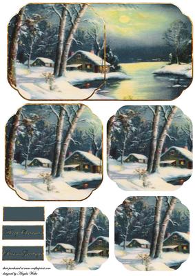 Vintage Moonlight on the River